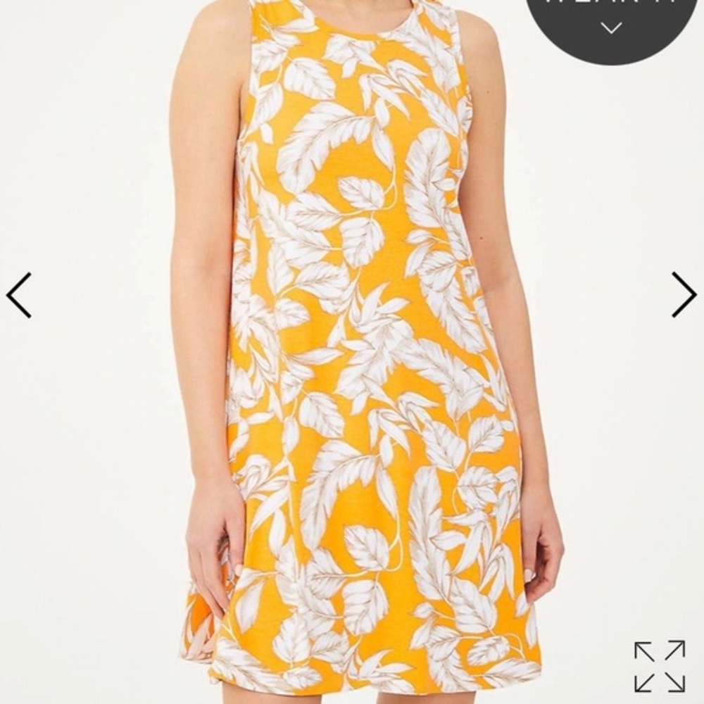 Loft leafed tank swing dress